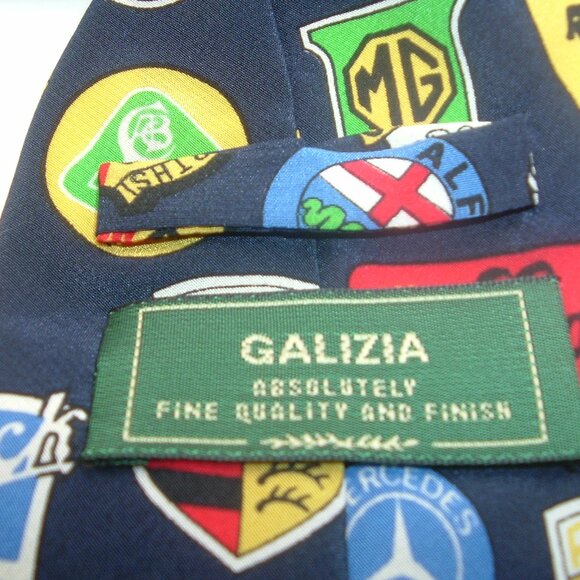 GALIZIA Luxury Cars Silk Men’s Tie Made In Italy FERRARI LAMBORGHINI BUGATTI + - Picture 3 of 5